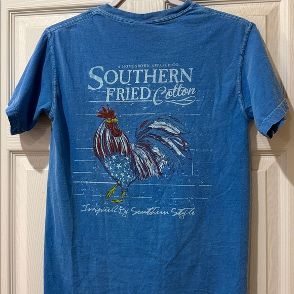 Southern Fried Cotton Vibrant Blue Short Sleeve Tee - Picture 9 of 10